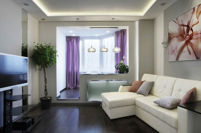 living room 18 squares with balcony