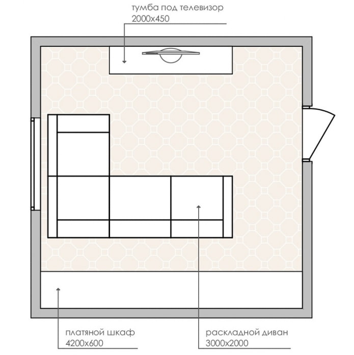 rectangular living room
