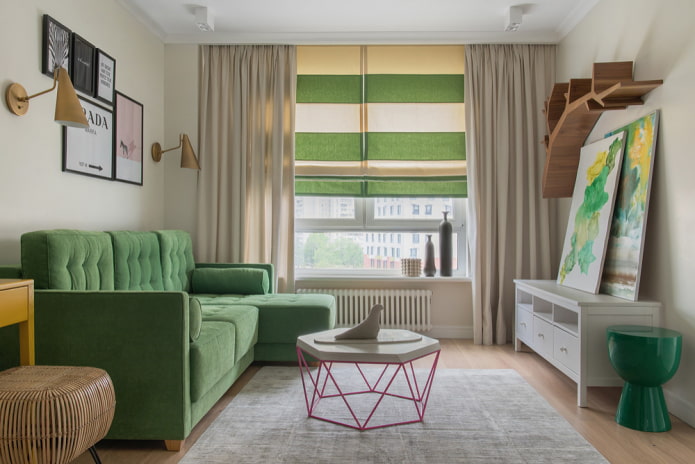 Living room with corner sofa