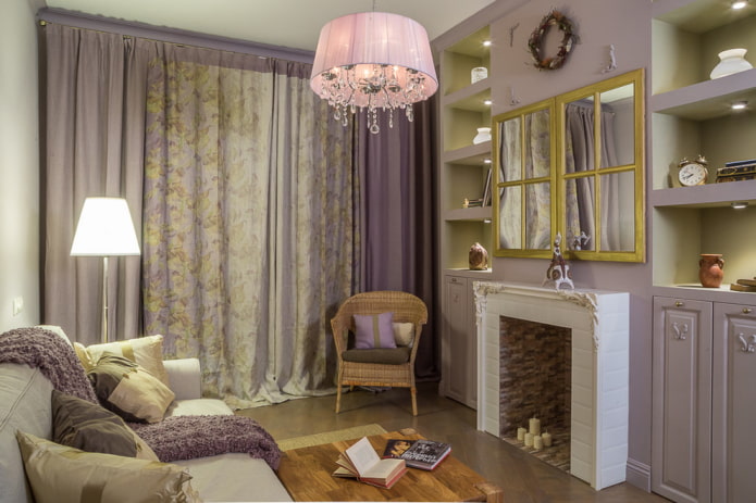 fireplace in the interior of a small living room