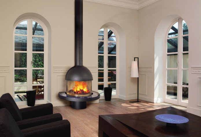 fireplace in the interior of the living room