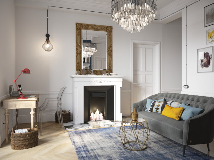 fireplace in the interior of the living room