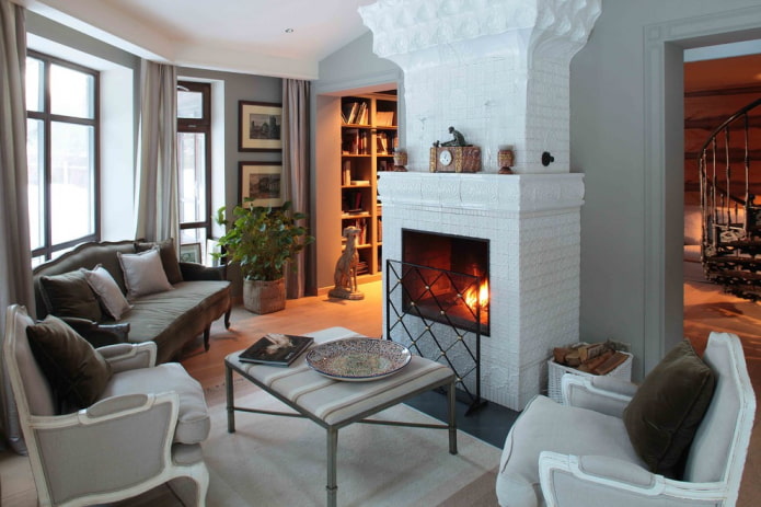 fireplace in the interior of the living room