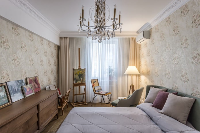 finishing the ceiling in the bedroom in Khrushchev