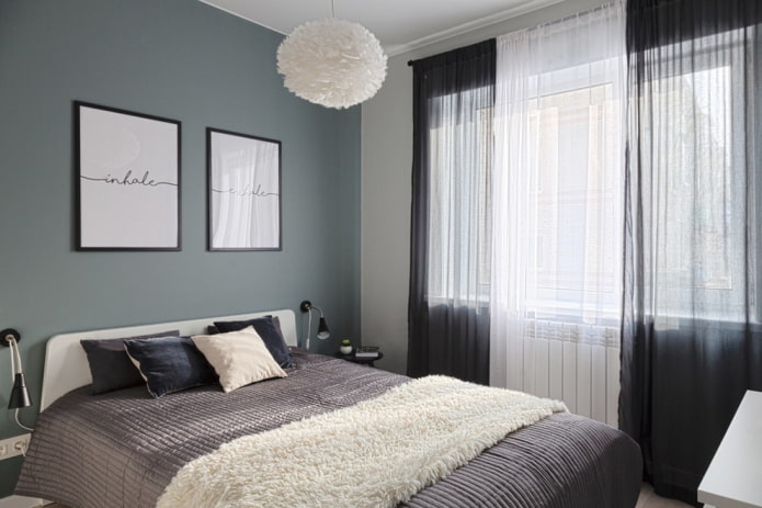 bedroom in Scandinavian style in Khrushchev