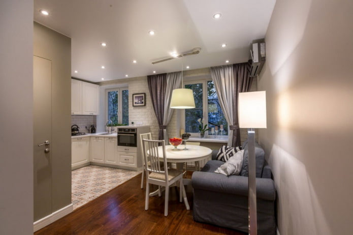 redevelopment of a three-room apartment in Khrushchev