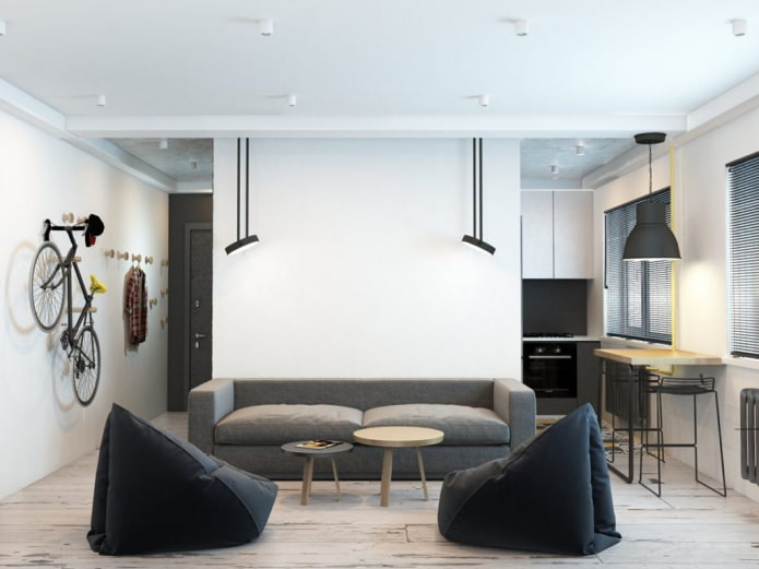 redevelopment of a three-room apartment in Khrushchev