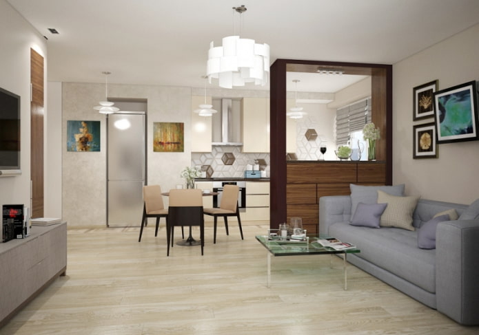 redevelopment of a four-room apartment in Khrushchev