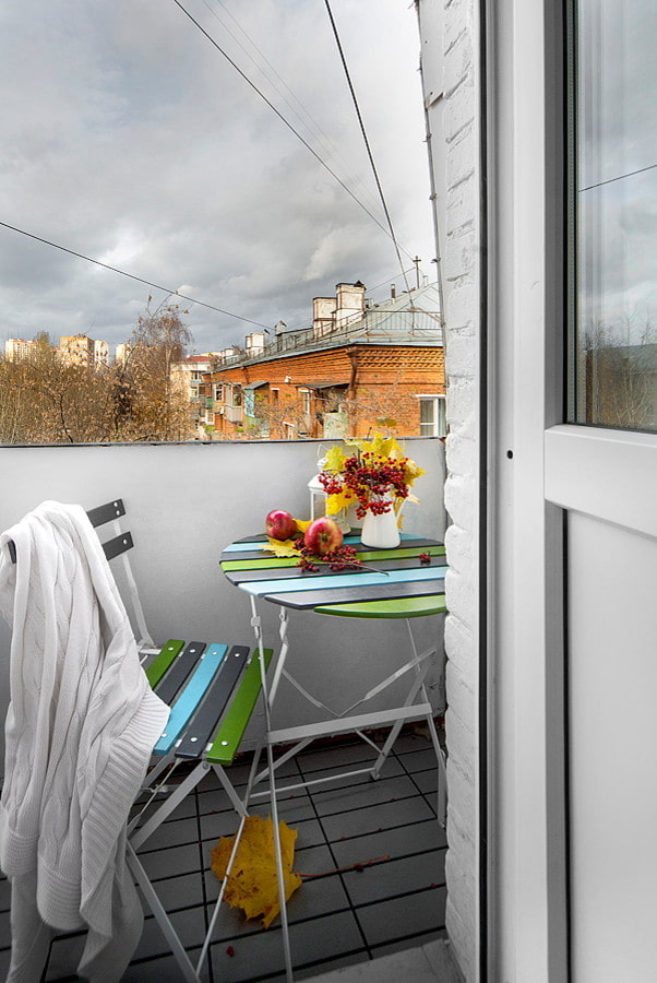 open balcony in the apartment Khrushchev