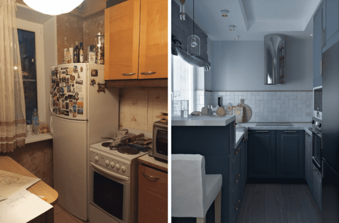 Photos before and after renovation