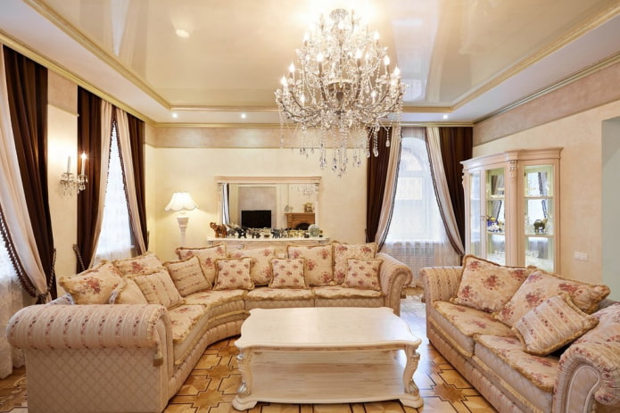 chandelier in the interior of the hall in a classic style chandelier in the interior of the hall in a classic style