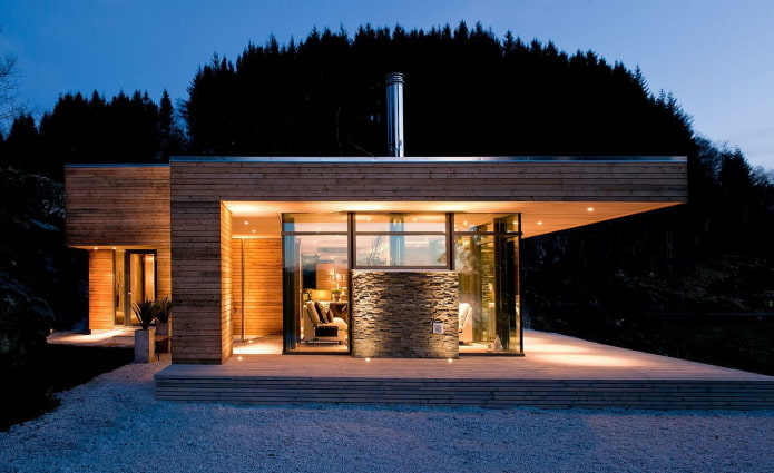 high-tech one-storey house