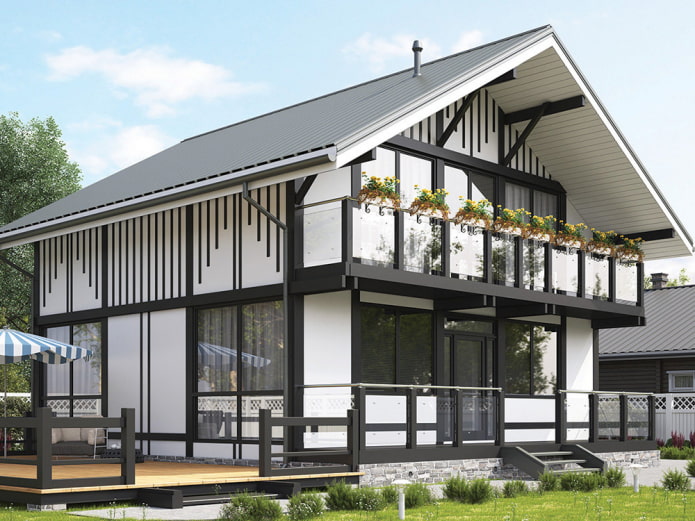 half-timbered house with an attic half-timbered house with an attic