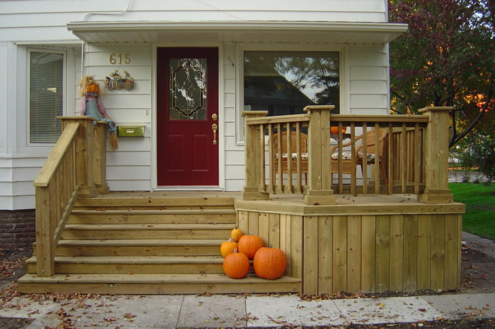 house with a wooden porch
