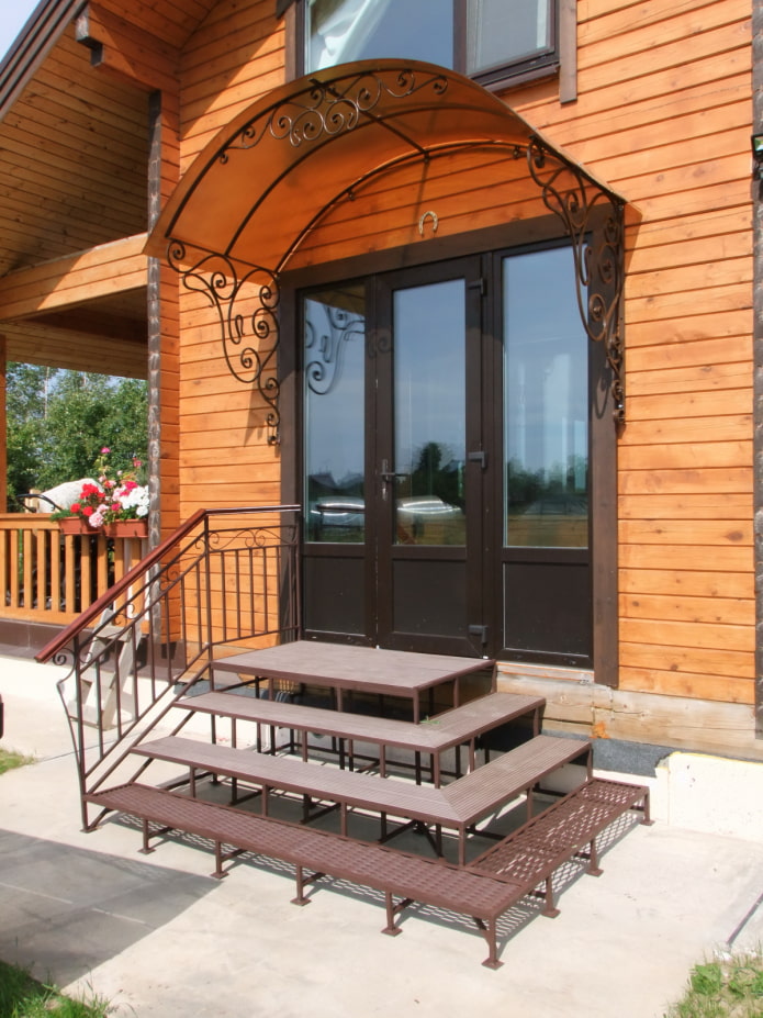 house with a metal porch