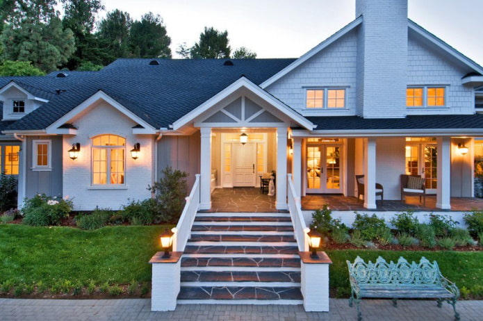 the location of the porch extension for the house