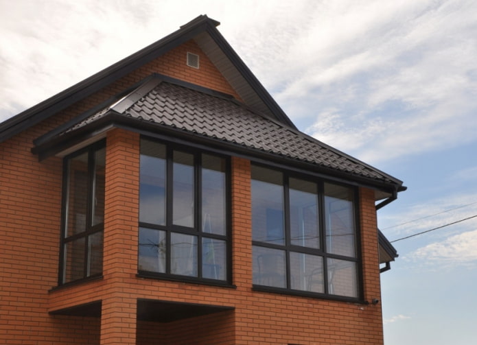house project with brick balcony