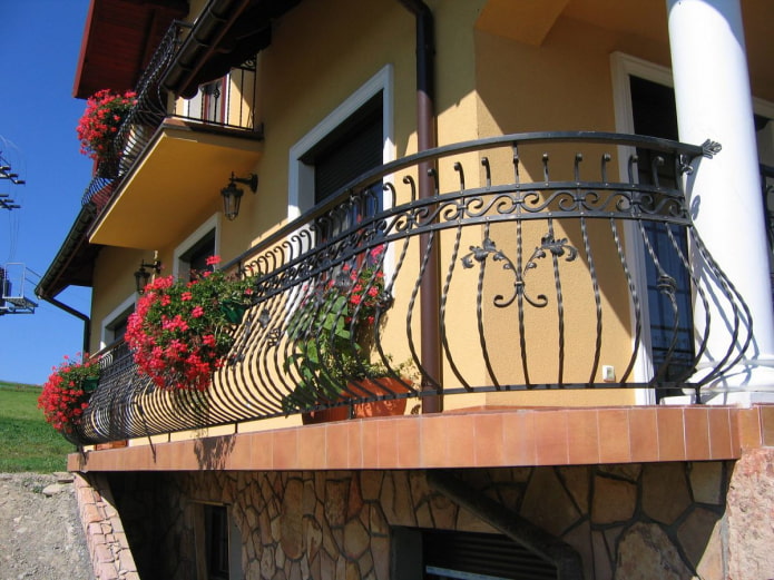 balcony design in a private house project