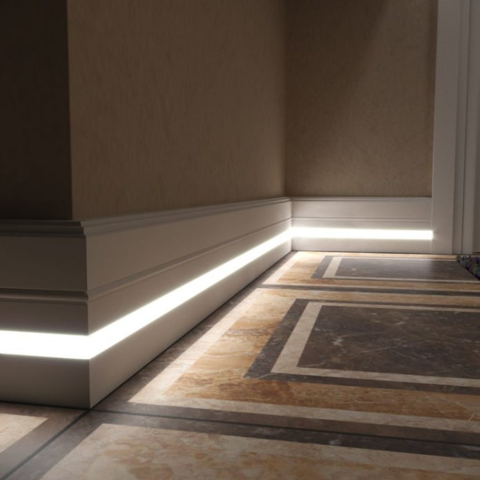 floor lighting with LED strip in the interior floor lighting with LED strip in the interior
