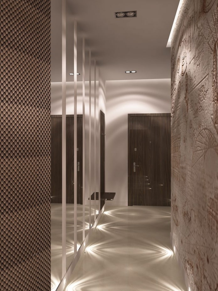 floor lighting in the interior of the corridor floor lighting in the interior of the corridor