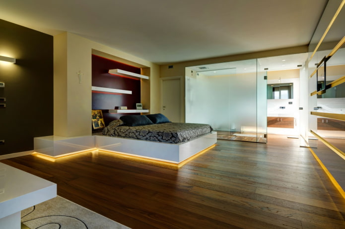 floor lighting with neon cord in the interior floor lighting with neon cord in the interior