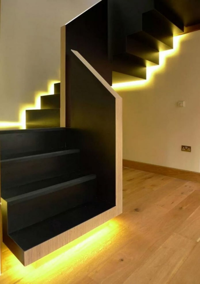 staircase with led lighting in the house staircase with led lighting in the house
