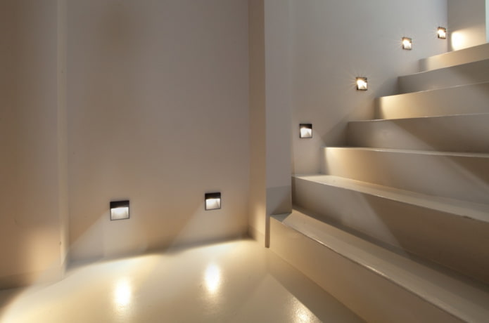 staircase with wall lights in the house staircase with wall lights in the house