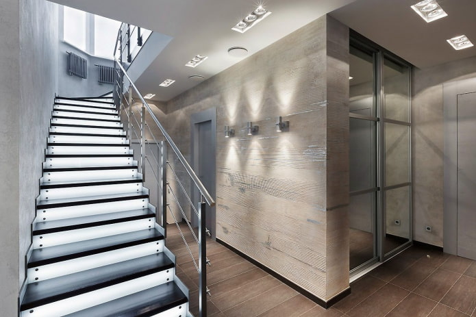 illumination of the flight stairs in the house illumination of the flight stairs in the house