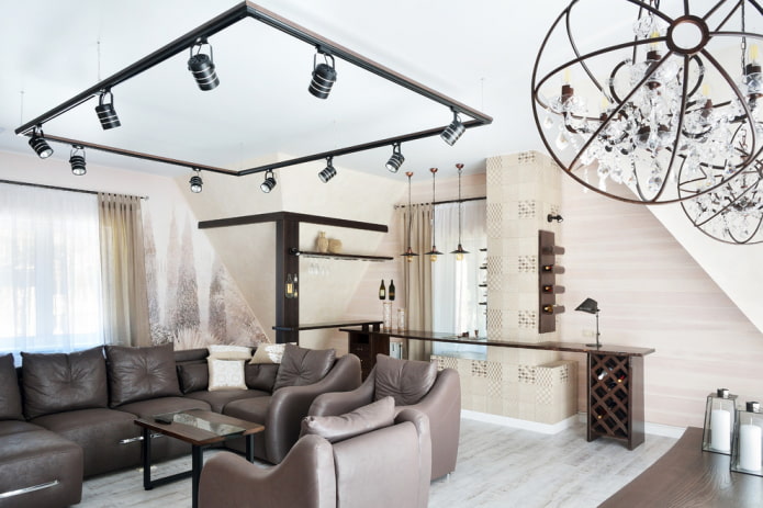 spots on the bar in the design of the room spots on the bar in the design of the room