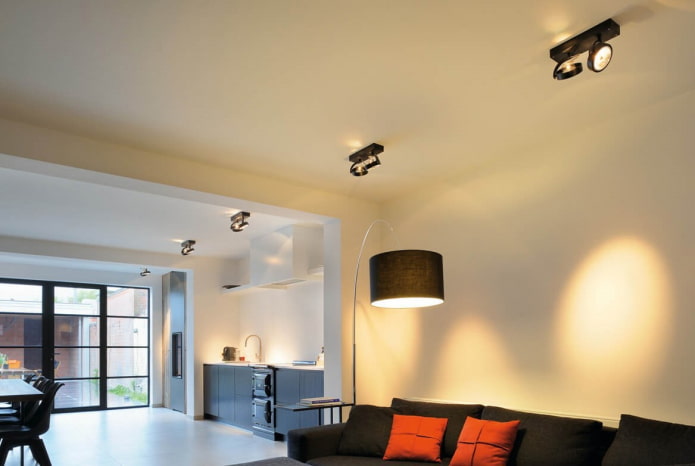 spots on the bracket in the design of the room spots on the bracket in the design of the room