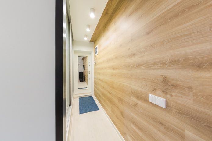 lighting in the interior of a long corridor