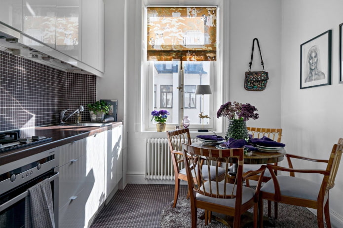 kitchen of 9 squares with a dining group kitchen of 9 squares with a dining group