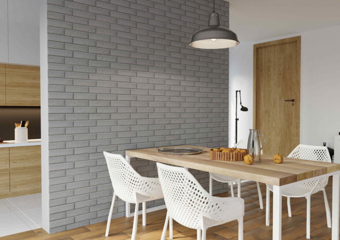 brickwork in the interior of the kitchen