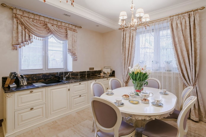 bright kitchen in classic style