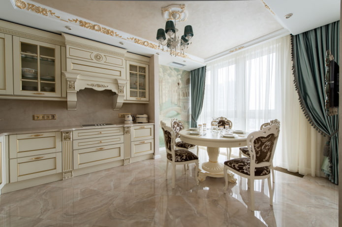 bright kitchen in classic style