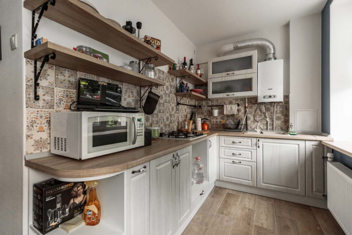 kitchen of 6 squares with a gas water heater kitchen of 6 squares with a gas water heater