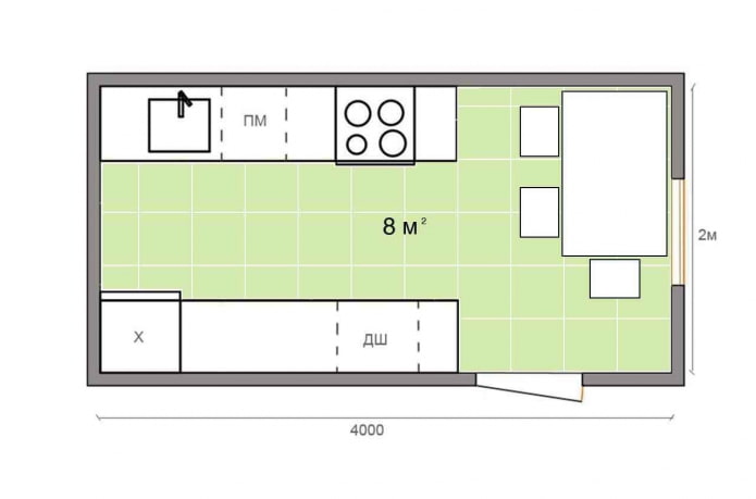 kitchen layout with an area of 8 sq m kitchen layout with an area of 8 sq m