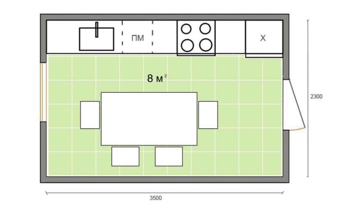 kitchen layout with an area of 8 sq m kitchen layout with an area of 8 sq m