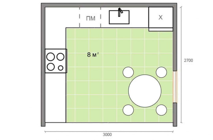 kitchen layout with an area of 8 sq m kitchen layout with an area of 8 sq m