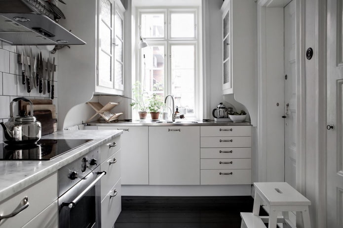 kitchen interior with an area of 8 square meters with a window kitchen interior with an area of 8 square meters with a window