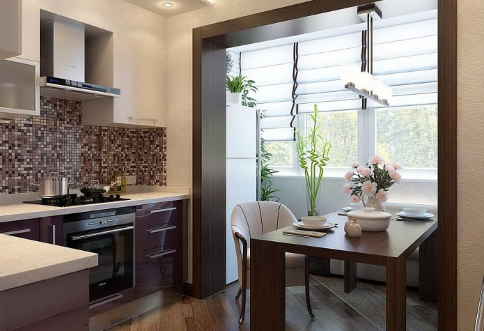kitchen interior with an area of 8 square meters with a balcony kitchen interior with an area of 8 square meters with a balcony