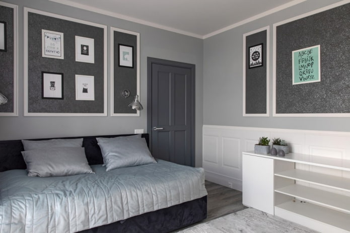 gray and white bedroom interior gray and white bedroom interior