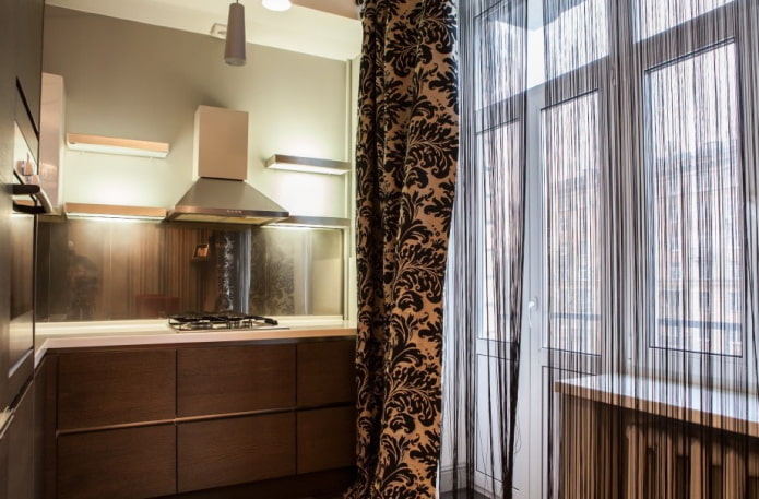 muslin in the interior of the kitchen