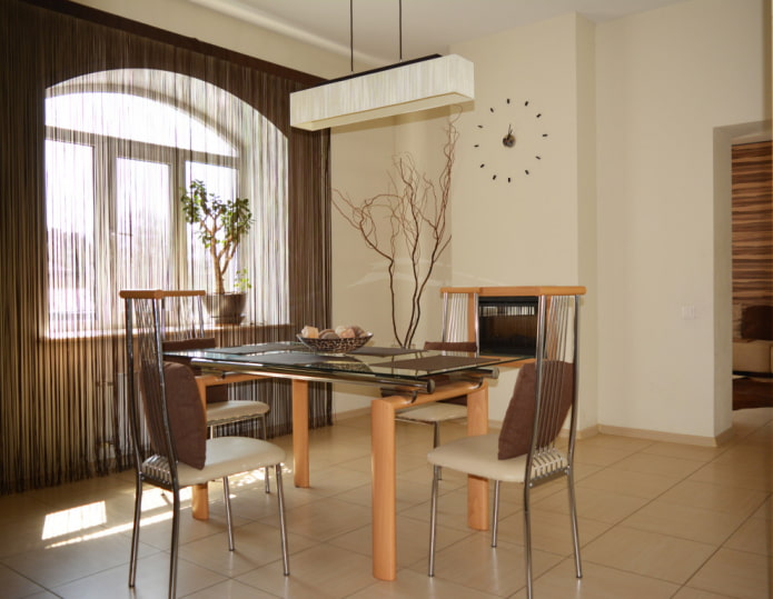 muslin in the interior of the kitchen