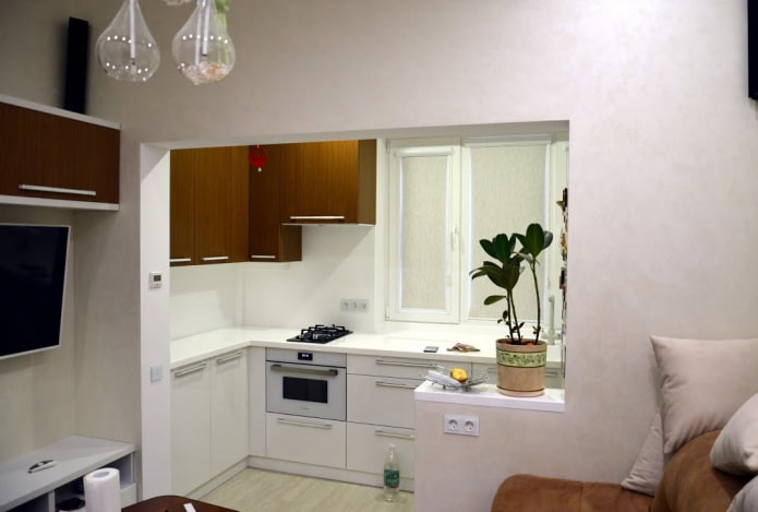 kitchen on the balcony in a modern style