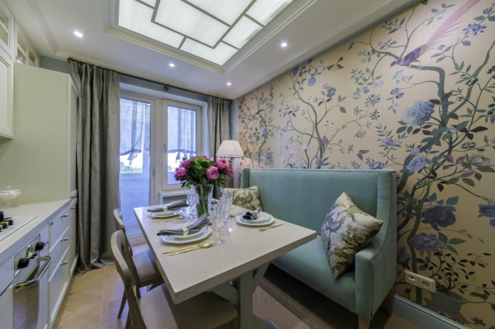 sofa in the interior of the kitchen with an area of 10 sq. sofa in the interior of the kitchen with an area of 10 sq.