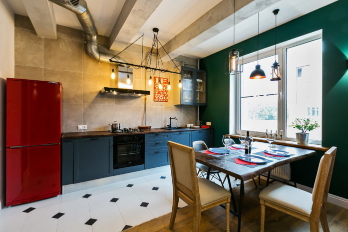 red refrigerator in the interior red refrigerator in the interior