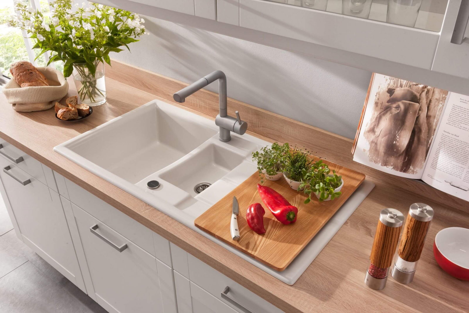 Composite sink with drainer Composite sink with drainer