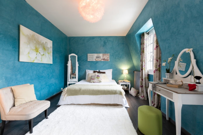 finishing turquoise bedroom