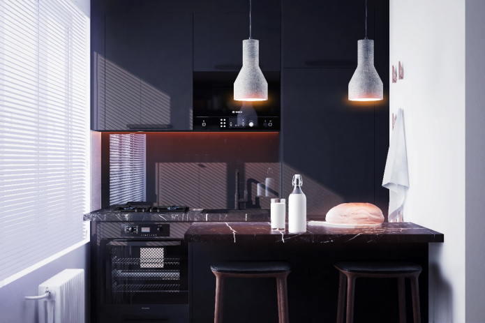 kitchen set with a bar counter kitchen set with a bar counter